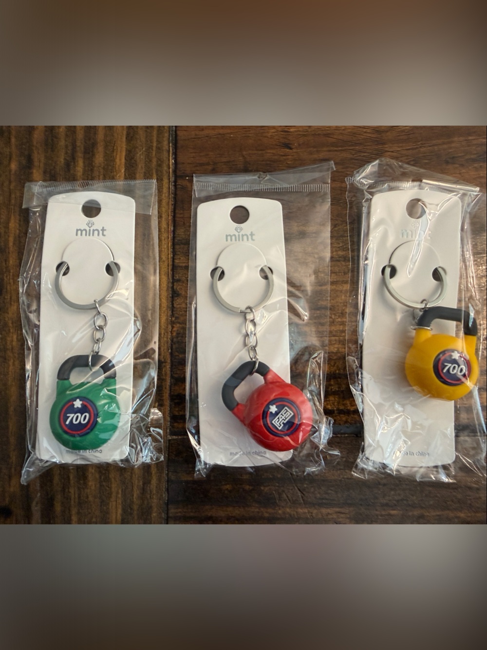 Mint Unisex Workout Hand Weight Keychains with Silver-tone Key Ring